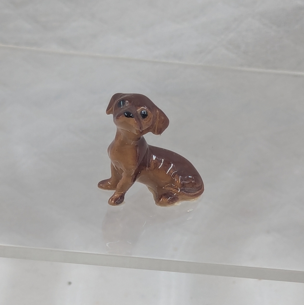 Hagen Renaker Miniature Dachshund Pup Brown Dog Ceramic Figurine Collectible